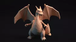 Charizard - Stylized Pokemon LowPoly Art -  3D print model