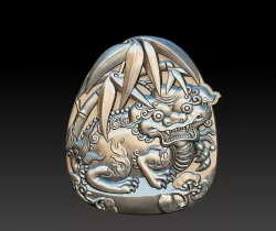 Chinese ancient lion 3D print model