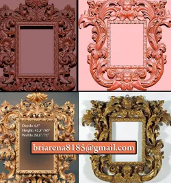 Collection - Mirror frame 3d - CNC machine -  3D CNC  3D print model