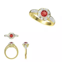 Color stonerings sets cad jewellery design course 3D print model
