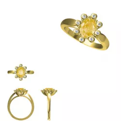 Color stonerings sets jewelry cam 3D print model