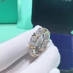 CW - LR 376 Tiffany  Fourteen Stone Diamond Ring 3D print model