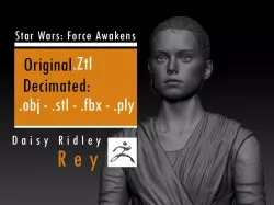 Daisy Ridley - Rey - Star Wars 3D print model