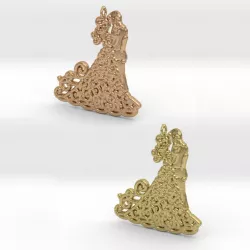  Dancing Couple Pendant 3D print model
