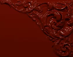 Decor for a door or wall Baroque leaf ornament 3D print model
