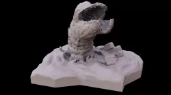 Desert worm in dunes sci fi creature 3D print model