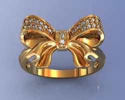 Diamond Bow Ring for Woman 3D print model