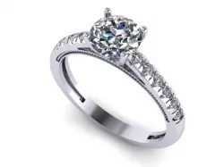 Diamond classic ring   3D print model