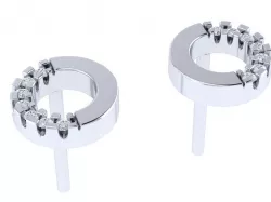 Diamond earrings studs with french clip  3D print model