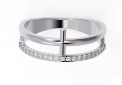 Diamond ring with a cross  3D print model