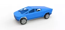 Diecast shell and wheels Tesla Cyberpunk truck Scale 1 to 24 3D print model