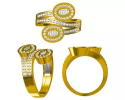 Double oval shape rings cad jewellery design course 3D print model