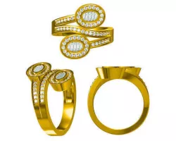Double oval shape rings cad jewellery design course 3D print model