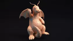 Dragonite - Stylized Pokemon LowPoly Art -  3D print model