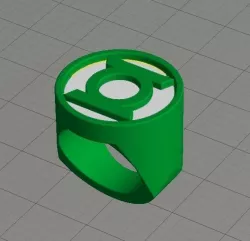 Dual Extrusion Green Lantern Ring Free 3D print model