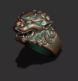 Foo dog lion ring 3D print model
