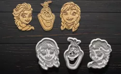 Frozen cookie cutter set of 3 3D print model