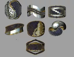 Full Pave Gem 7 Model Ring  3D print model