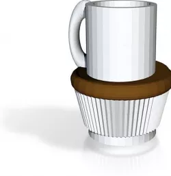 Full sized coffee cup cake ply wrl dae stl obj x3d Free 3D print model
