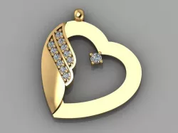 GC GOLD H268-Heart Diamond Gold necklace 3D print model