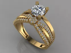 GC GOLD TW0167- Diamond gold wedding ring 3D print model