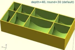 Generic Tray Creator Script with rounded bin floors Free 3D print model