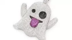 Ghost emoji diamond pendant 3D print model