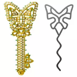 Gold key shape pendant  3d jewellery design course 3D print model