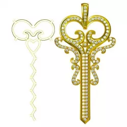 Gold key shape pendant  3design price 3D print model