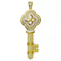 Gold key shape pendant  autodesk jewelry design 3D print model