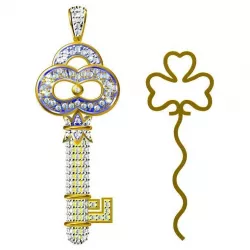 Gold key shape pendant  cad jewellery design course 3D print model
