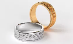gold wedding ring knot design 3D print model