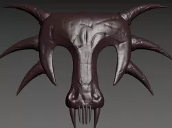 Gothic sleeper skull amulet from remake game high poly model 3D print model