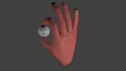 Hand with Golf Ball Rigged Free low-poly  3D print model