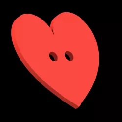 Heart Button with 2 holes Free 3D print model