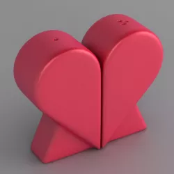 Heart Salt and Pepper Shakers Free 3D print model