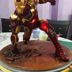 Iron Man MK43 - Super Hero Landing Pose - with lights  3D print model
