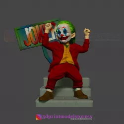 Joker Stylized Statue Movie DC Comic  3D print model