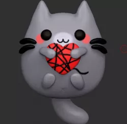 kitten heart keychain 3D print model
