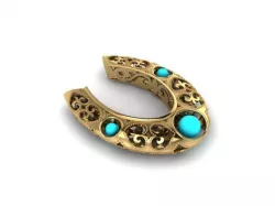 Lace horseshoe  pendant 3D print model