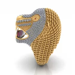 Lion antique Ring 3d Print STL file  3D print model