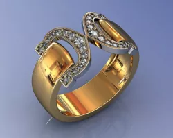 Luxury Brand Gold Ring with Diamond 3D print model