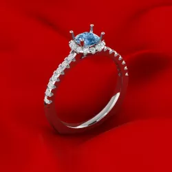 Luxury engagement cluster halo ring design 3D print model