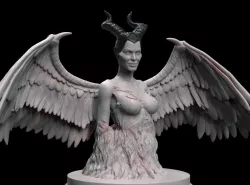maleficent 3D bust  3D print model