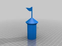 Marble Run Flag Cap Free 3D print model