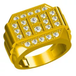 Men gold engagement rings jewelry cad institute 3D print model
