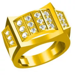 Men gold round cut engagement rings cad engagement ring 3D print model