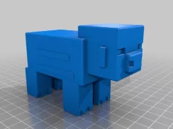 Minecraft pig rounded Free 3D print model