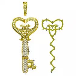 Minimalist key shape pendant  jewelcad 3D print model