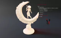 Moon girl 3D print model